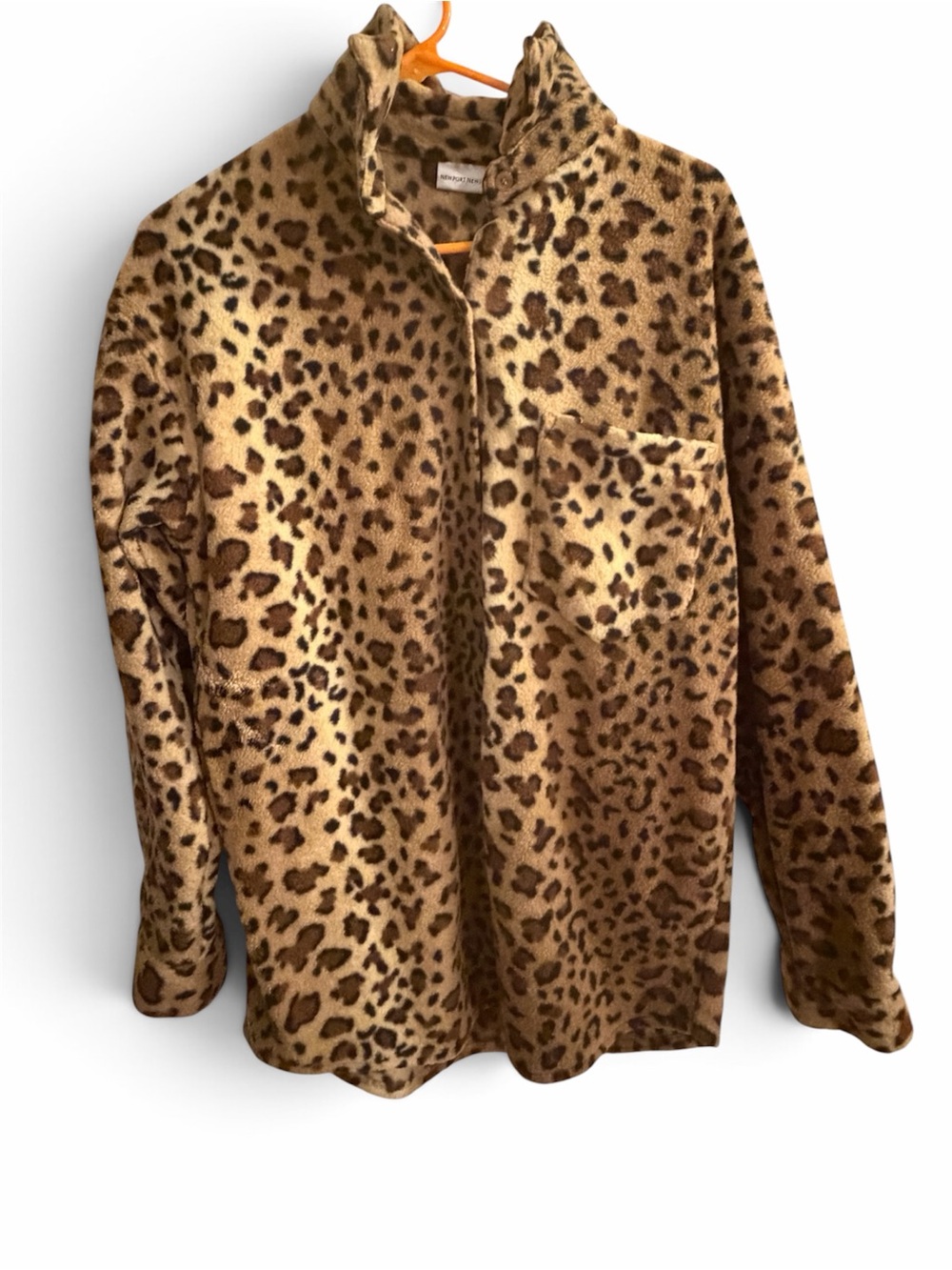 Newport News Leopard Print Fleece Jacket - Tan & Brown
